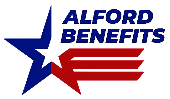The Alford Benefits logo features a star and stripes design, reflecting trusted employee benefits, health insurance solutions, and business support services.